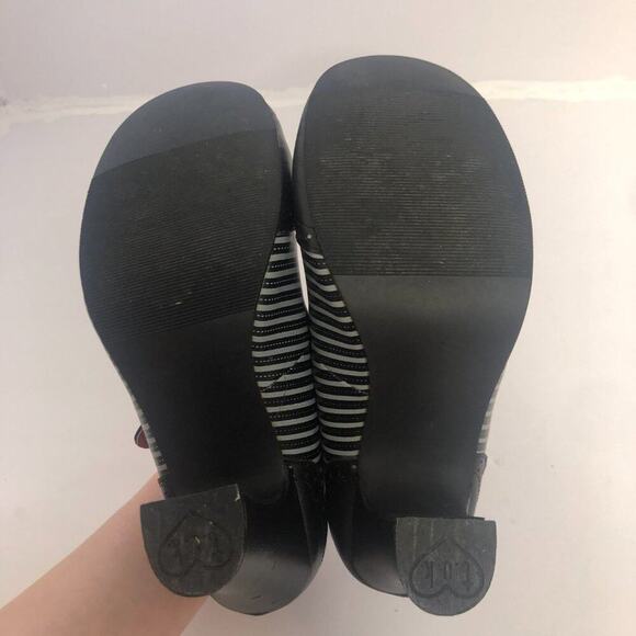 T.U.K. Striped Mary Jane Chunky Heels - Picture 7 of 10
